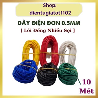 10 mét dây điện 0.5mm, dây điện đơn 1x0.5mm (Loại Tốt)
