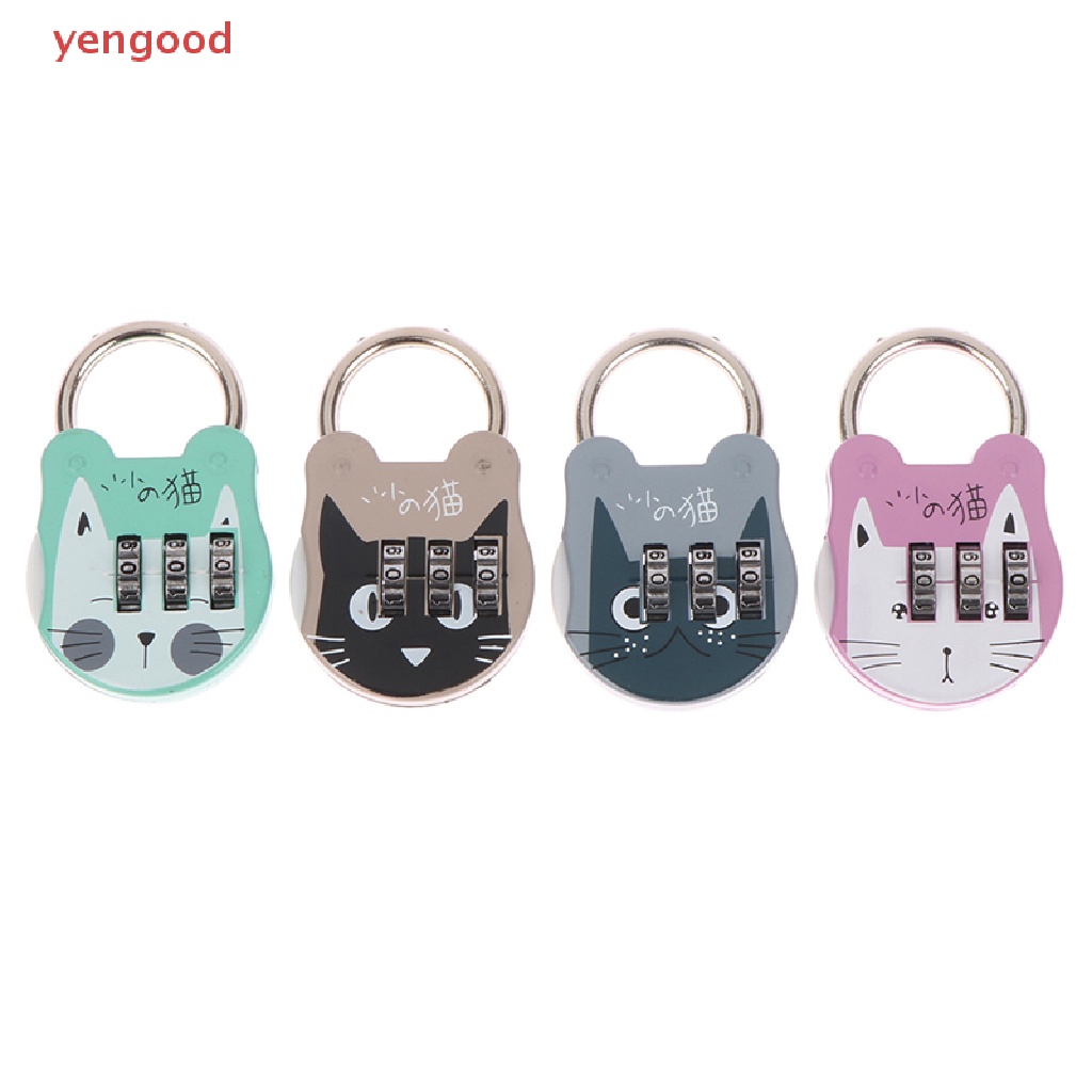 Ổ Khóa Mật Khẩu Mini Chống Trộm Hình Mèo Dễ Thương Độ Chính Xác Cao Tiện Dụng Mang Theo Du Lịch