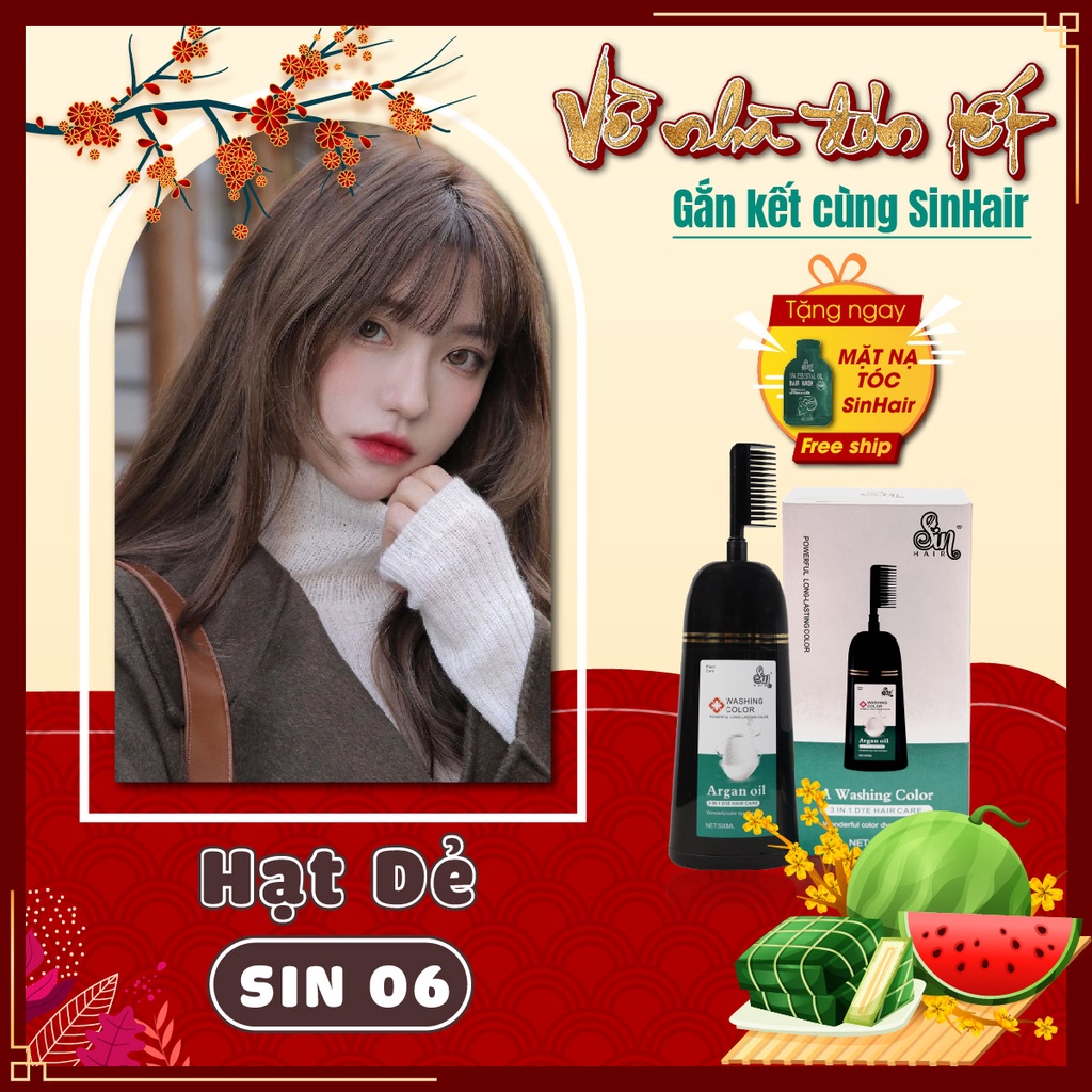 Dầu gội đổi màu tóc Hạt Dẻ | Gội là đổi màu | SinHair Việt Nam Official Store