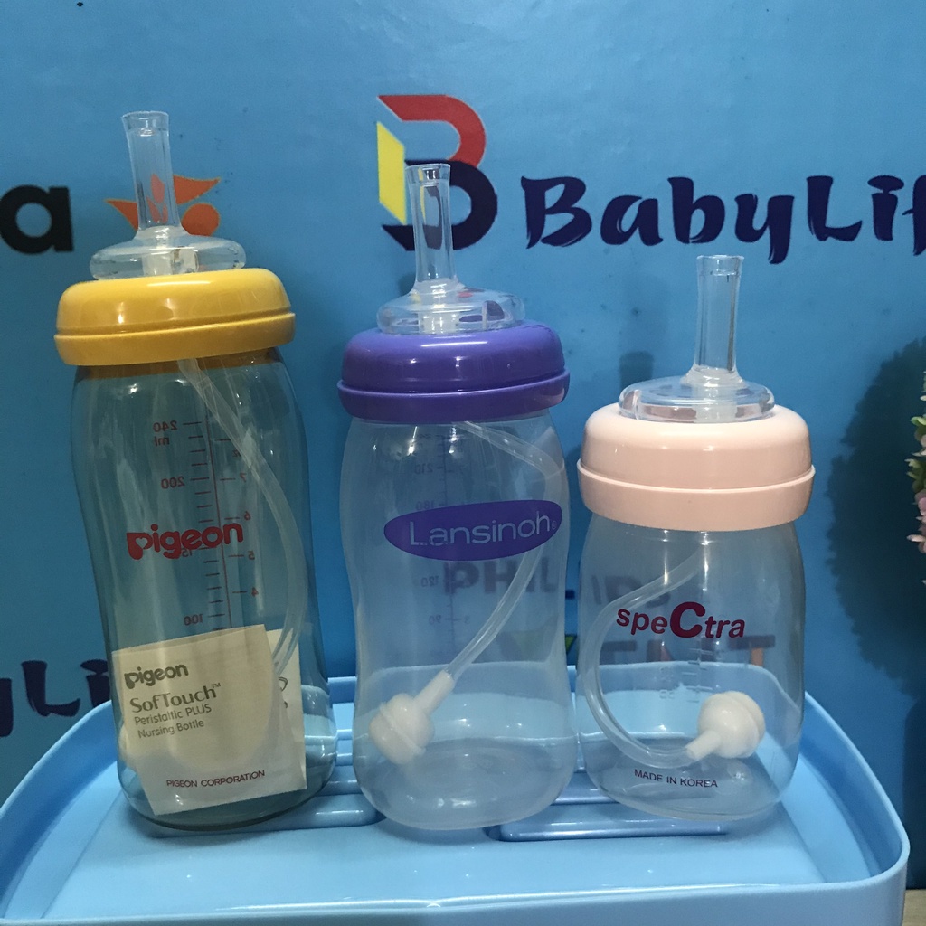 Ống tập hút thay thế cho bình cổ rộng moyuum.Pigeon, Lansinoh, Babuu, GB baby, Kichi-Shop Uni Baby