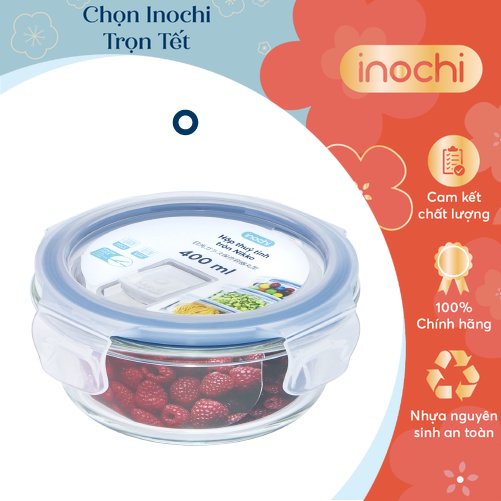 Hộp thuỷ tinh tròn Inochi - Nikko 400 ml