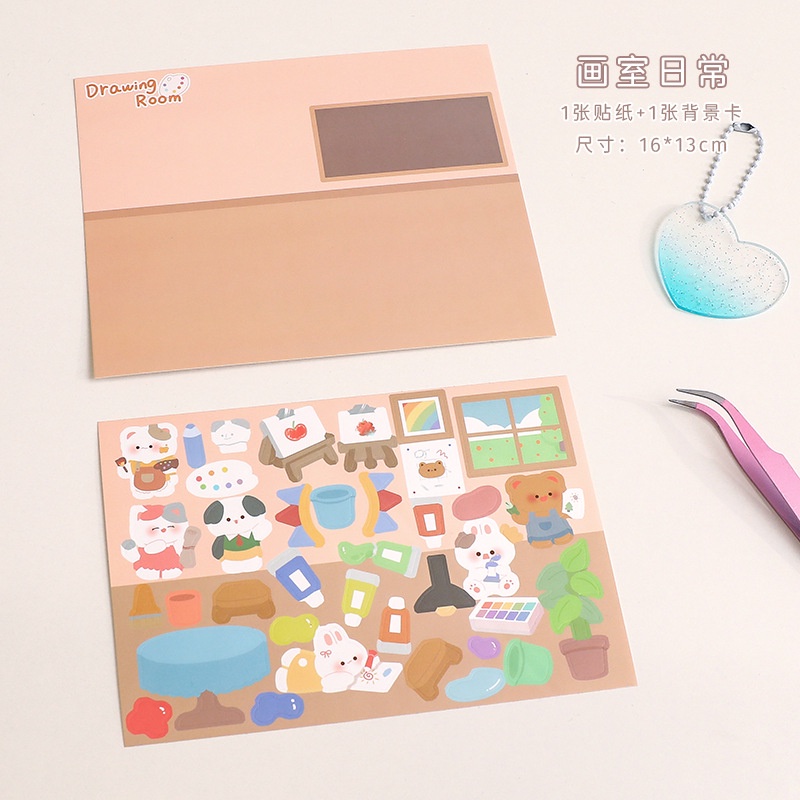 Miếng Dán Trang Trí Sổ Tay Cỡ Lớn Họa Tiết Hoạt Hình Dễ Thương diy