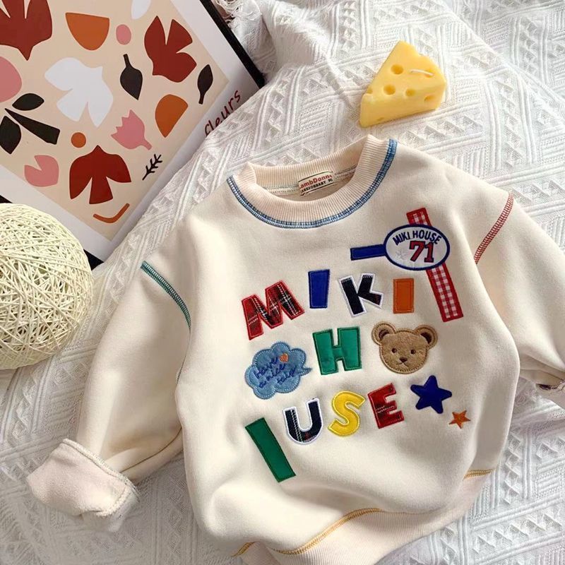 Áo Sweater Tay Dài Thêu Họa Tiết Phong Cách Hàn Quốc Thời Trang Thu Đông Cho Bé Trai Và Gái Mới