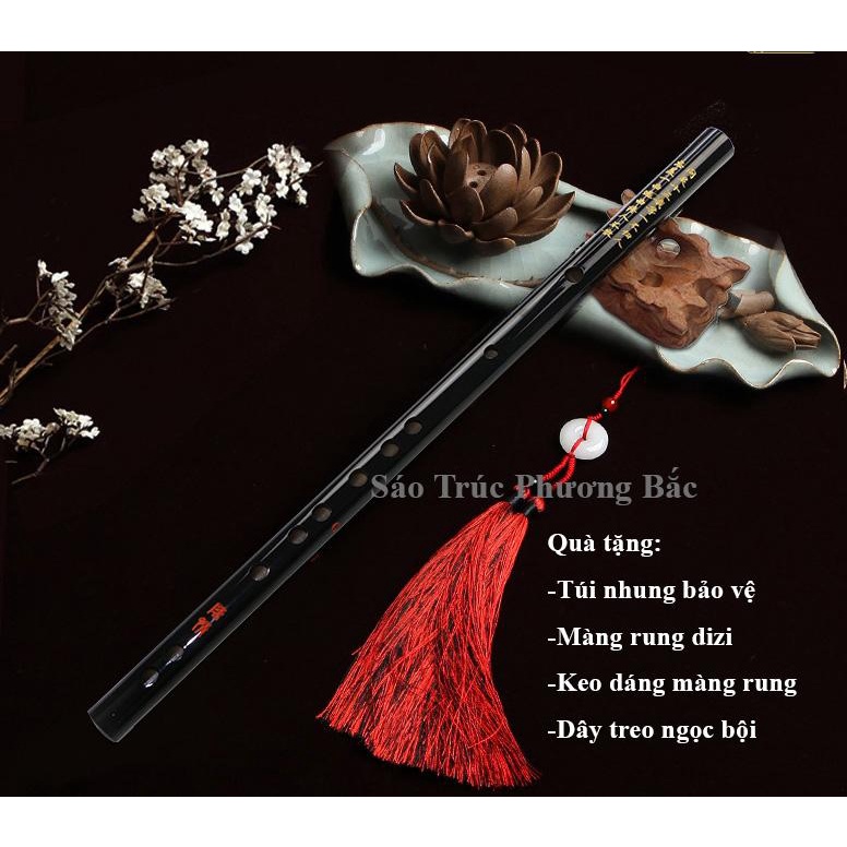 Sáo Dizi, Sáo Trúc Trần Tình Ma Đạo, Sáo Cosplay, bản cao cấp tặng dây treo như hình, túi nhung, màng rung, dây treo...