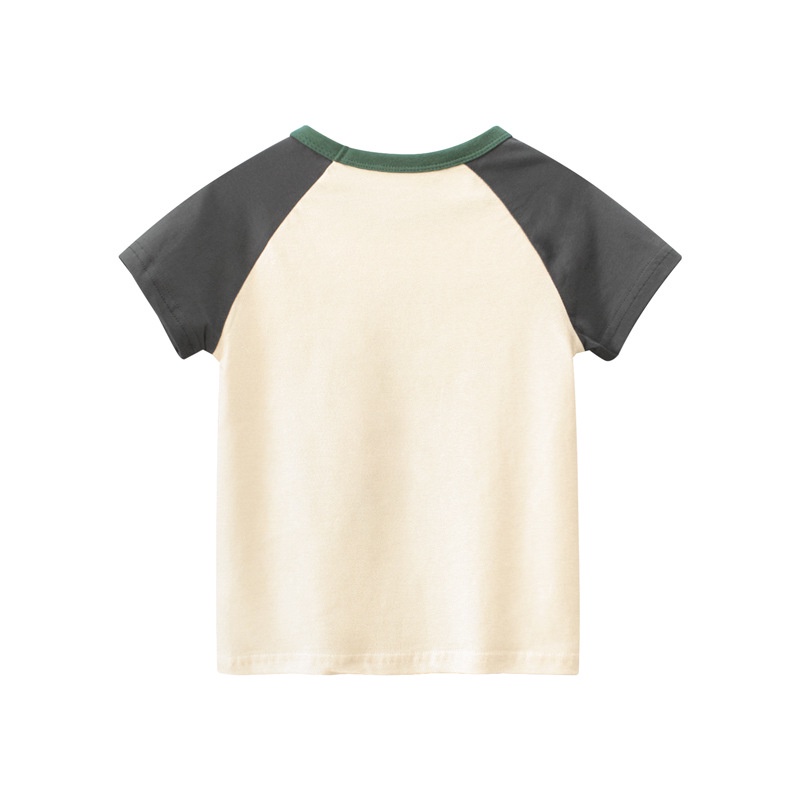 Áo thun cotton SOFFNY tay ngắn in hình khủng long hoạt hình đáng yêu thời trang mùa hè cho bé trai 27-2023