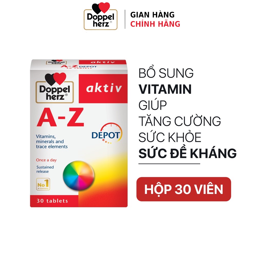 Bộ đôi bổ sung vitamin, khoáng chất, phòng ngừa loãng xương Doppelherz Magie Canxi D3 + A Z Depot (02 hộp, 30 viên/hộp)