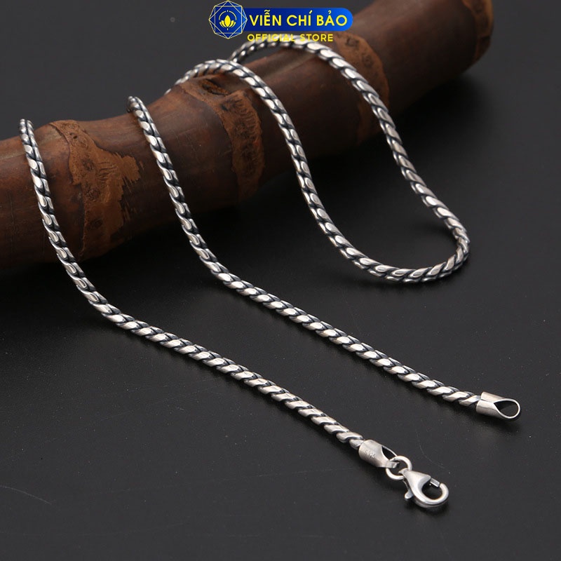 Dây chuyền xích trơn chất liệu bạc Thái 925 thời trang phụ kiện trang sức nam Viễn Chí Bảo D100274