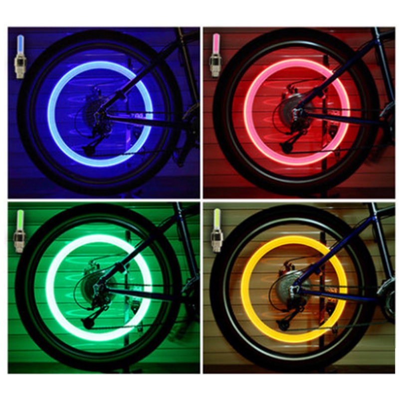 Đèn LED Mini Gắn Van Bánh Xe Đạp Leo Núi Tiện Dụng