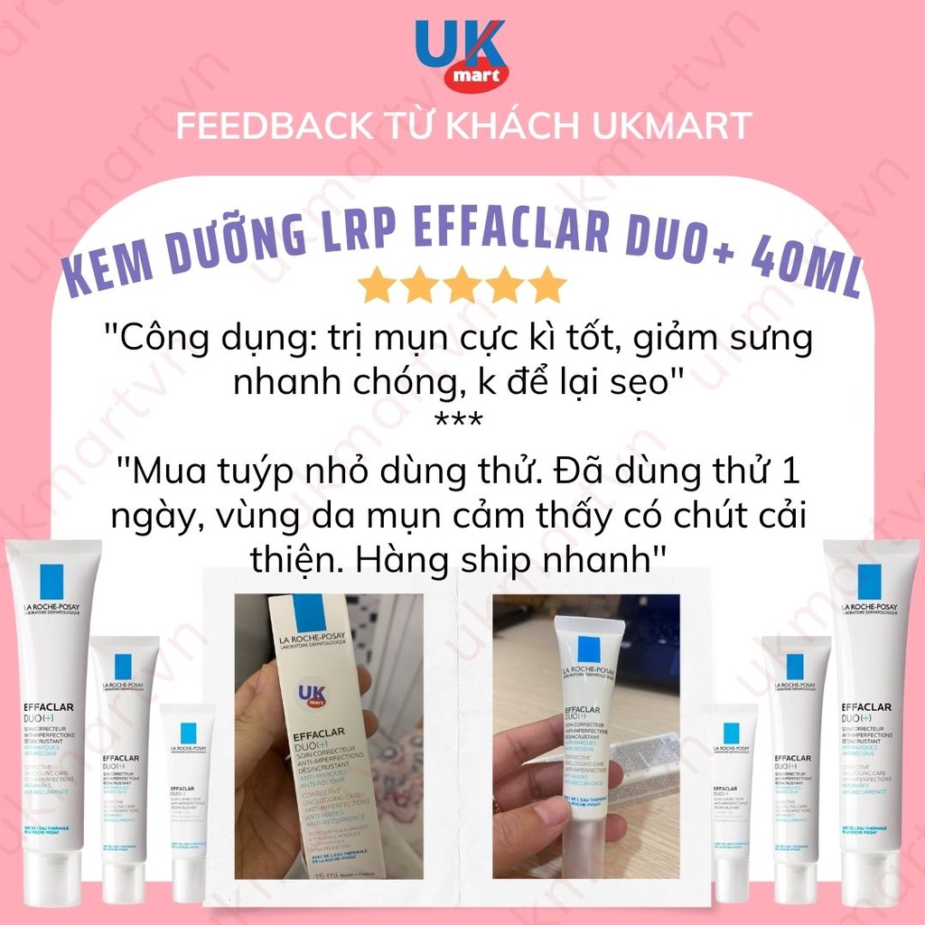 Kem Dưỡng Giảm Mụn, Ngừa Thâm, Thông Thoáng Chân Lông La Roche-Posay Effaclar Duo+ 40ml