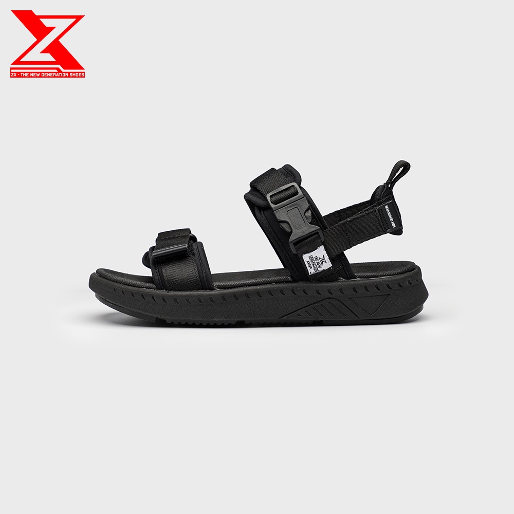 Giày Sandal ZX The Bubble D 2714 ALL BLACK 2 quai phối khóa có đệm gót, đế EVA Phylon