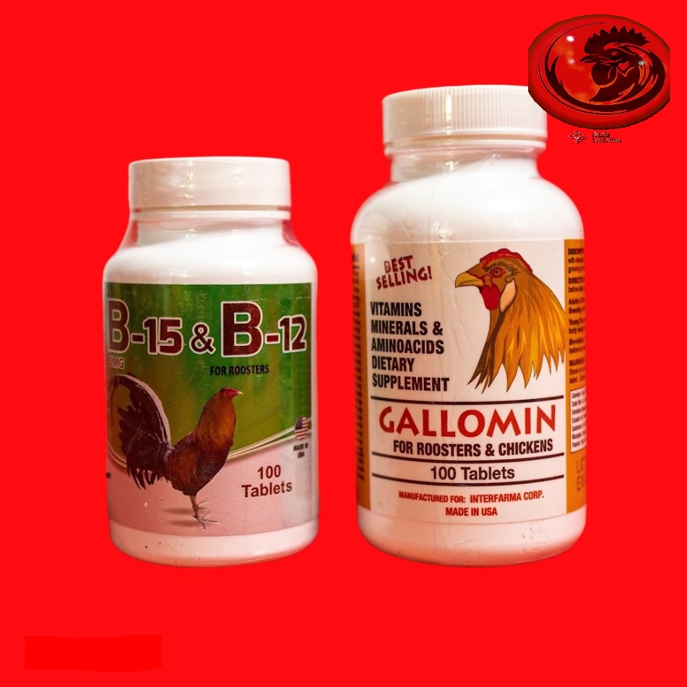 COMBO 100 viên GALLOMIN và B15 B12 dinh dưỡng cho gà đá mỗi hộp 100 VIÊN