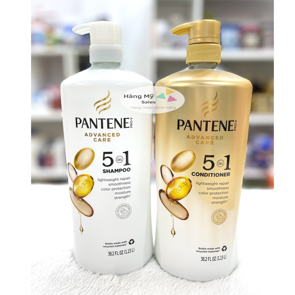 Dầu Gội và Xả tăng cường độ khỏe tóc Pantene Pro-V 5IN1 Chai 1.13 Lít [ Xuất Xứ Mỹ]