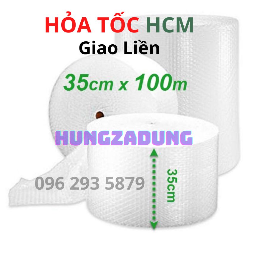 Cuộn Xốp Chống Sốc Bóng Khí 35cm x 100m Dùng Cho Đóng Hàng - Gói Quà, Chống Va Đập Tầy Xước HUNGZADUNG