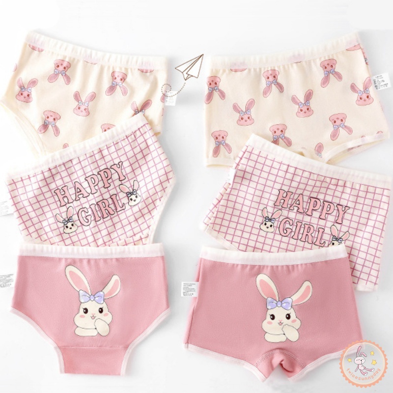 Quần Lót Thoáng Khí Họa Tiết Caro Dễ Thương Cho Bé Gái