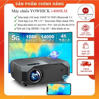 Máy chiếu mini YOWHICK 14000LM, máy chiếu phim mini YOWHICK kết nối không dây Wifi
