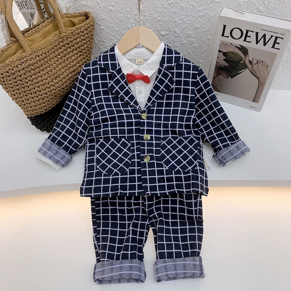 SET Bộ Công Tử Vest 3 Chi Tiết Kèm Nơ Dành Cho Bé Trai   Mã 917