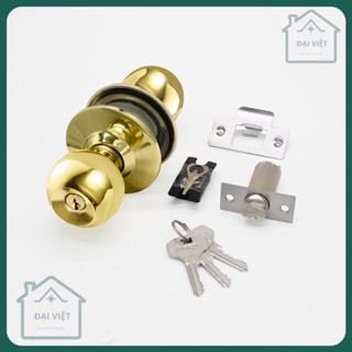  Khoá đấm tròn màu vàng trắng lắp cho cửa nhà vệ sinh cửa gỗ nhựa nhôm 