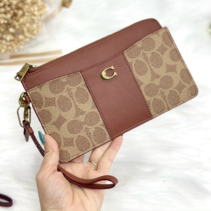 📛RẺ VÔ ĐỊCH📛VÍ COAH L ZIP WRISTLET NỮ MỎNG SIÊU XINH
