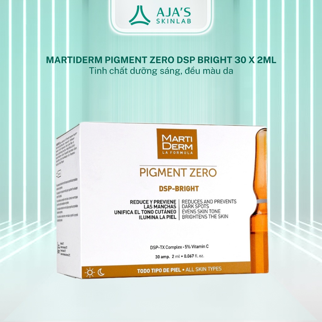 Ampoule dưỡng sáng đều màu da, giảm đốm sắc tố  MartiDerm Pigment Zero DSP Bright (30 x 2ml) - AJA'S SKINLAB