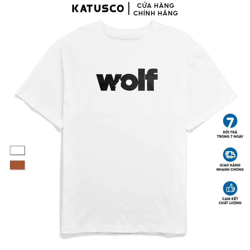 Áo Thun Nam Cổ Tròn KATUSCO Wolf Hunter A2292, Cotton 100% 2 Chiều, Phom Rộng Từ 50-80Kg