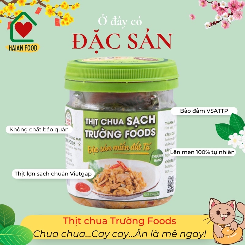 Thịt chua thượng hạng Trường Foods lên men tự nhiên từ thịt lợn mán người Mường và thính ngô nương|| Hàng có sẵn