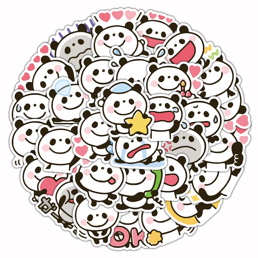 Sticker hình dán gấu trúc má đỏ mới nhất 2023