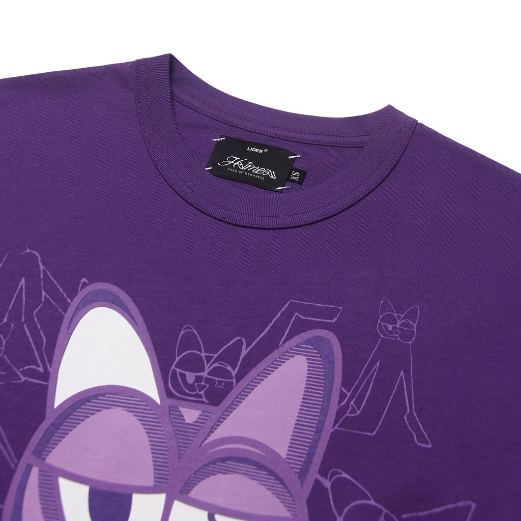 ÁO THUN UNISEX LIDER ORCHID MEOW TEE - Tím đậm
