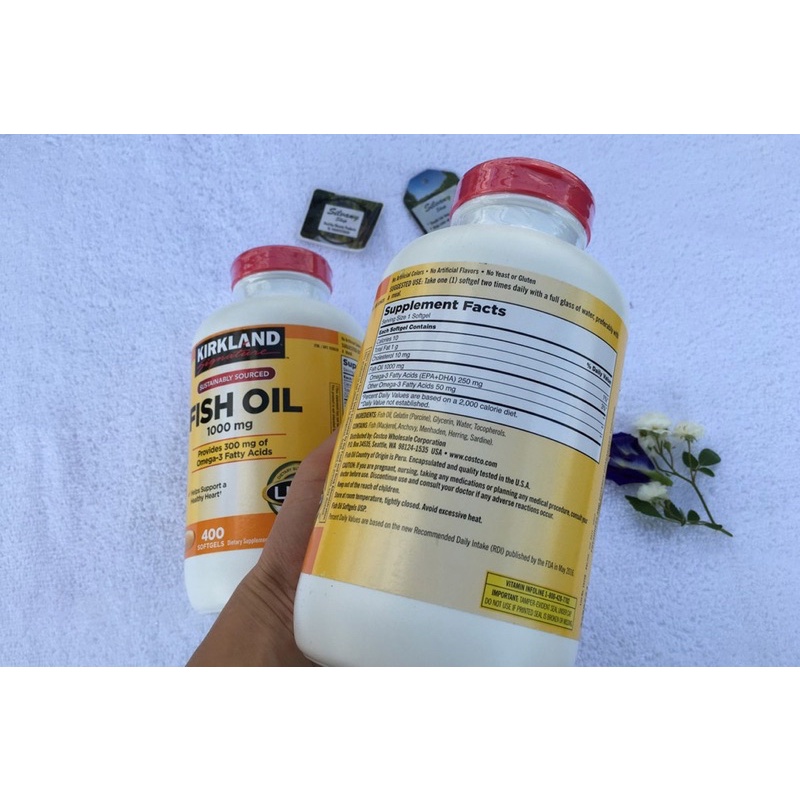 Viên Uống Fish Oil Dầu Cá Kirkland 400 Viên của Mỹ