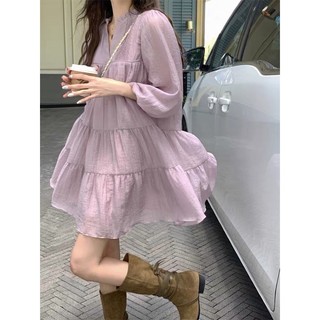 ĐẦM TAY PHỒNG CỔ CHỮ V