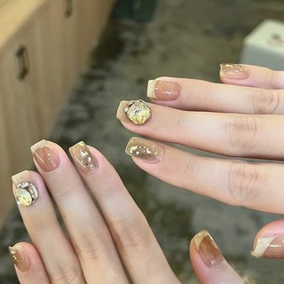 (MUA 5 TẶNG 1) Set 24 móng tay giả đính đá sang chảnh Hàn Quốc nail giả tặng keo dũa
