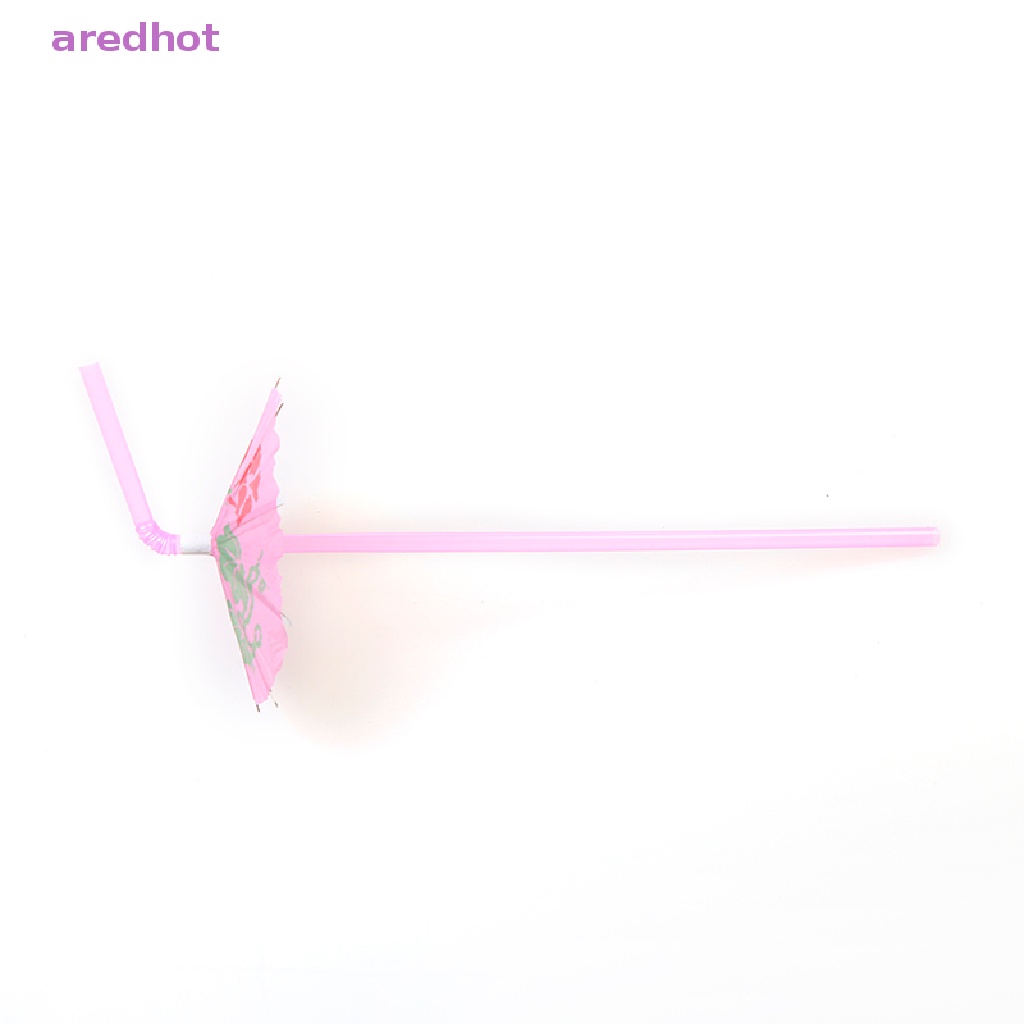 Bộ 50 Ống Hút Nhựa Hình Trái Cây Có Dù Cho Tiệc Bãi Biển Mới