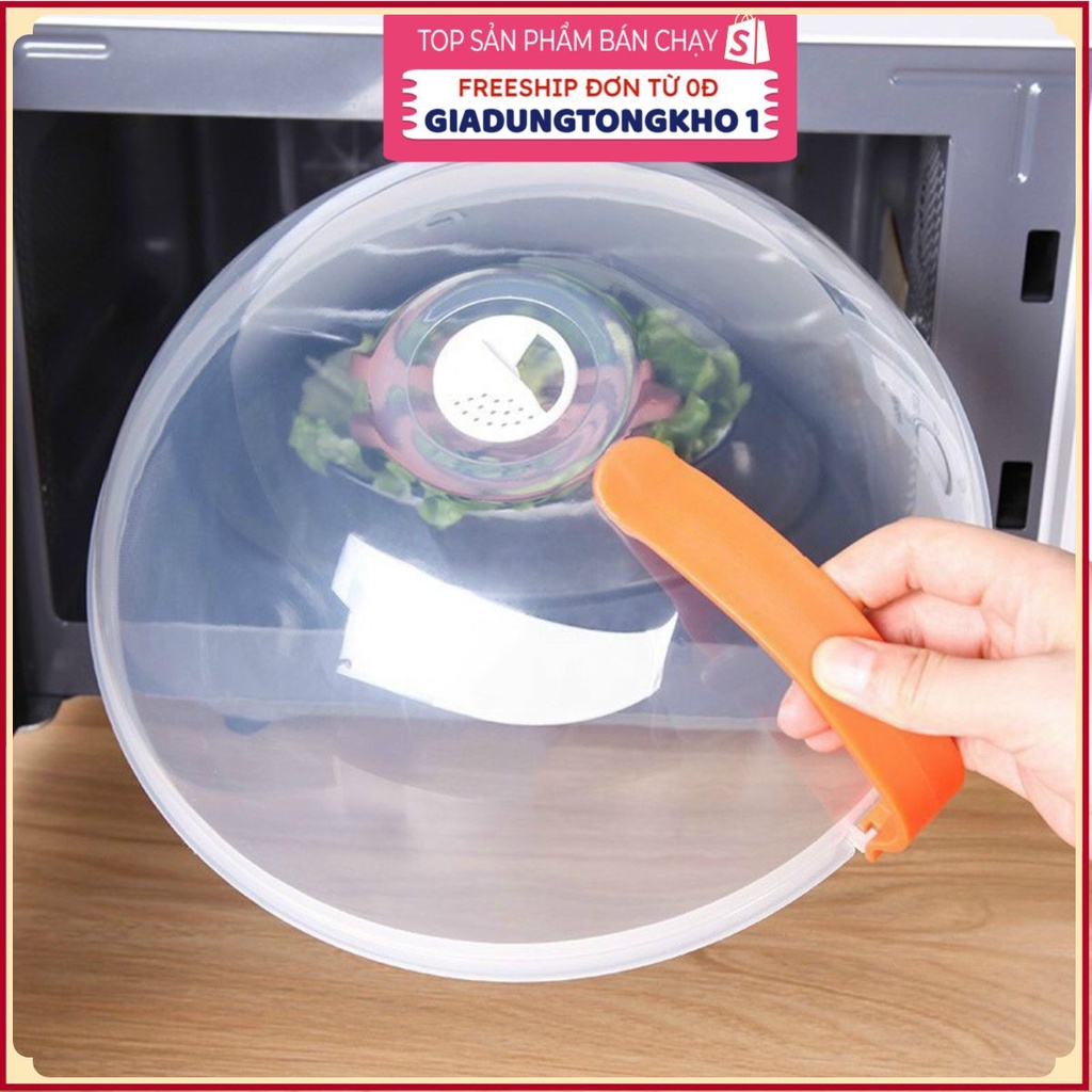 Nắp Đậy Lò Vi SóngGIADUNGTONGKHO1Nắp Đậy Thức Ăn Trong Suốt Chống Bắn Cách Nhiệt Tiện Dụng có nút thông hơi tiện dụng