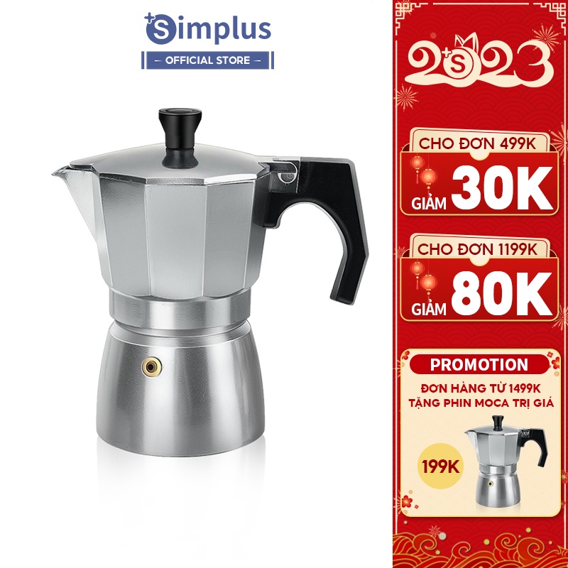 Simplus Ấm Pha Cafe - Bình Pha Moka Kiểu Ý Thiết Bị Pha Cà Phê Cầm Tay Tiện Lợi Thích Hợp Cho Bếp Từ