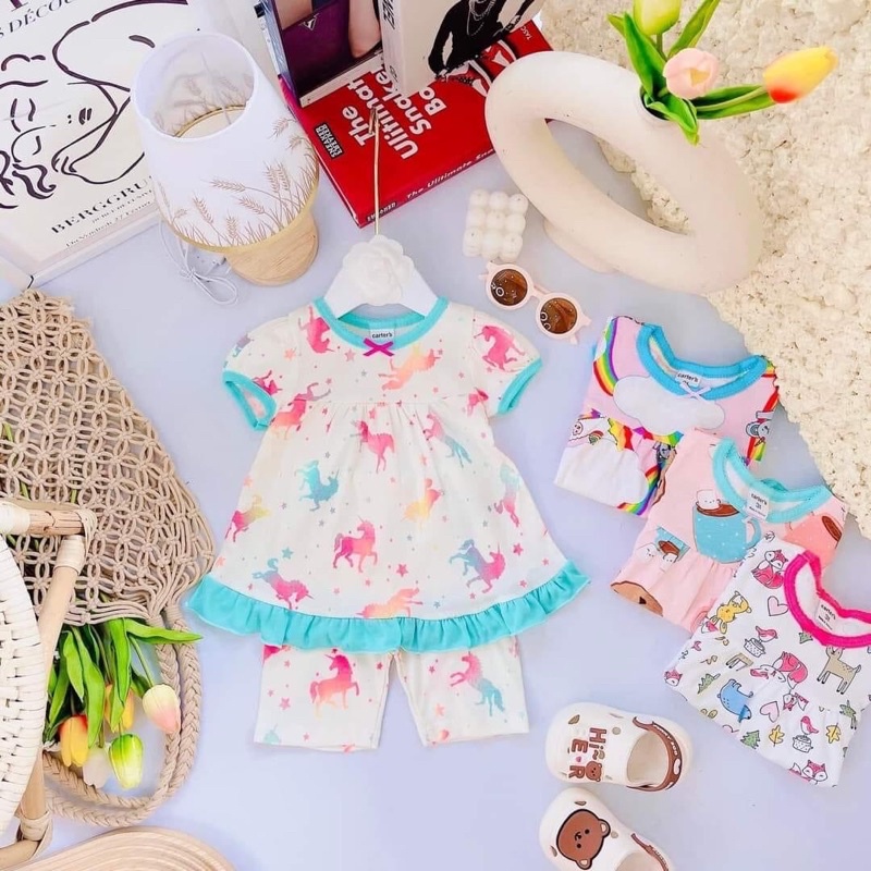 Bộ bé gái kiểu babydoll phối lai bèo 5-18kg