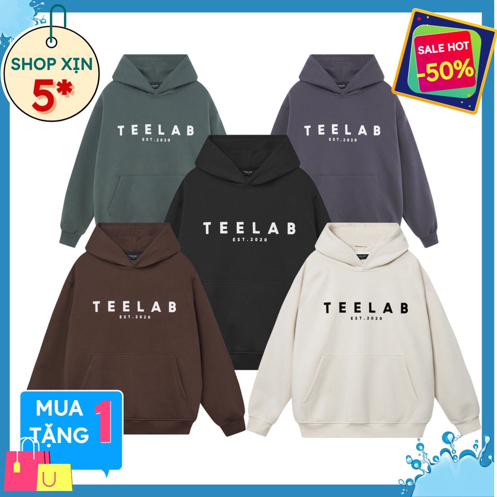 Áo Hoodie Form Rộng Unisex Teelab skygenz, Áo khoác Sweater Chất Nỉ Dày dặn
