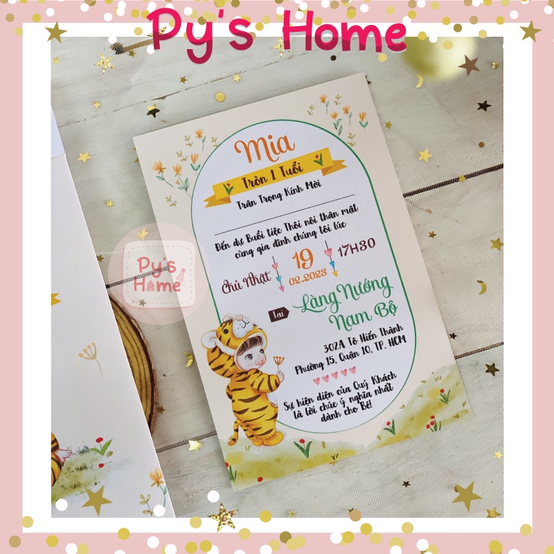 THIỆP THÔI NÔI - SINH NHẬT BÉ GÁI  - GIÁ 1 THIỆP