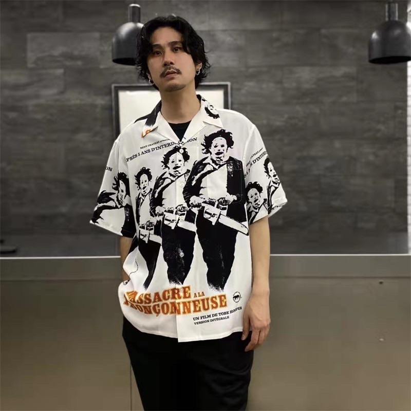 Wacko Maria - Áo sơ mi ngắn tay vintage unisex 01