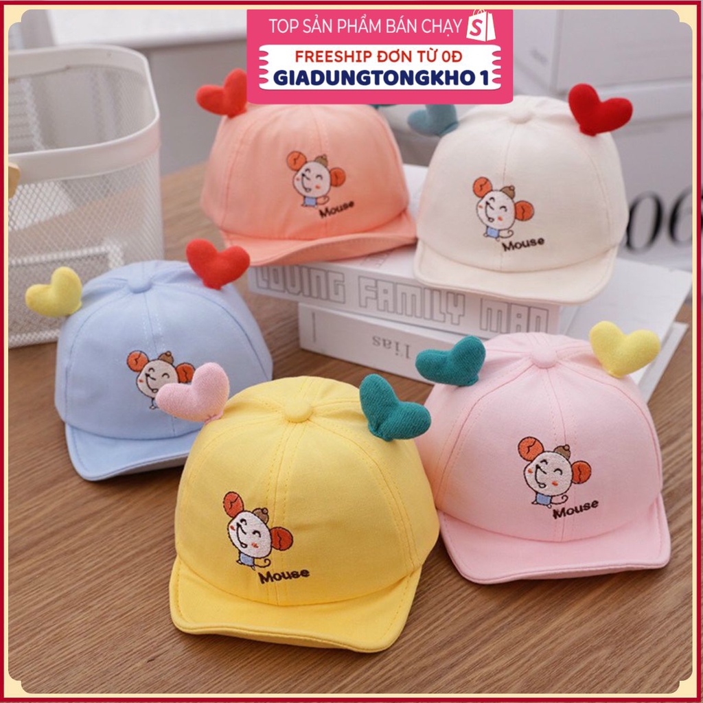 Mũ Lưỡi Trai Hình Chuột Cho BéGIADUNGTONGKHO1Mũ Lưỡi Trai Thêu Họa Tiết Dễ Thương Thời Trang Xuân Hè