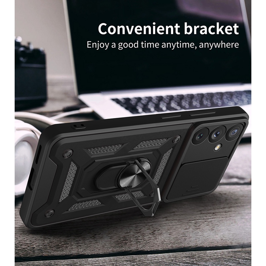 Ôp Điện Thoại Dạng Giáp Chống Sốc Có Vòng Đỡ Nam Châm Cho Samsung Galaxy A54 A34 A24 A14 A73 A53 A33 A04 A04E A04S A05 A05S 5G 4G