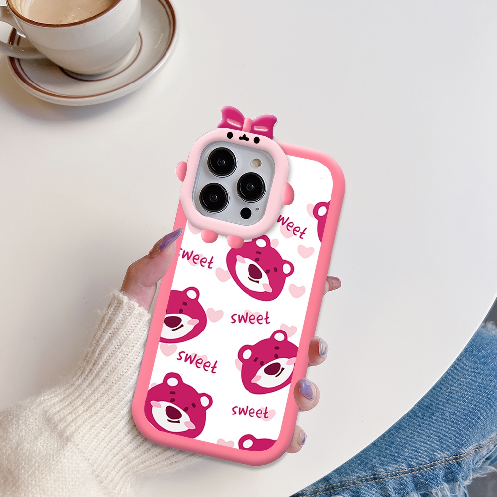OPPO Reno 8 7 6 5 4 5F 4F SE 5G cho Ốp lưng điện thoại In Hình Cartoon Strawberry Bear