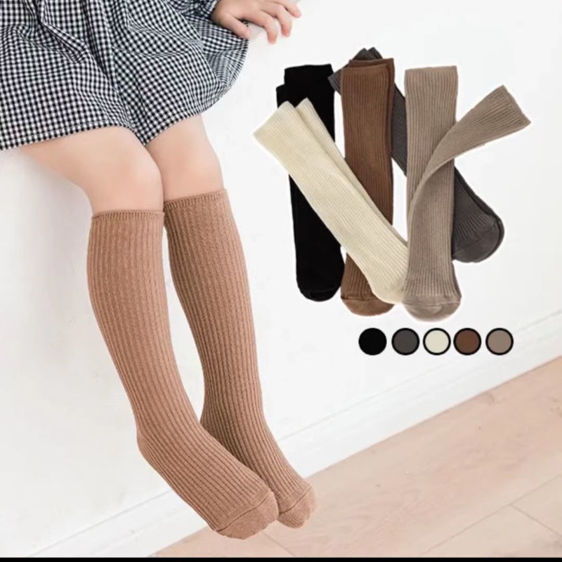 Tất Cotton Màu Trơn Xinh Xắn Cho Bé Gái