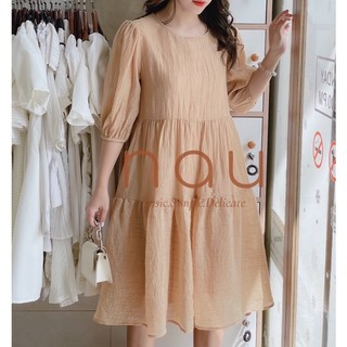 Đầm babydoll trơn kèm đầm 2 dây trong