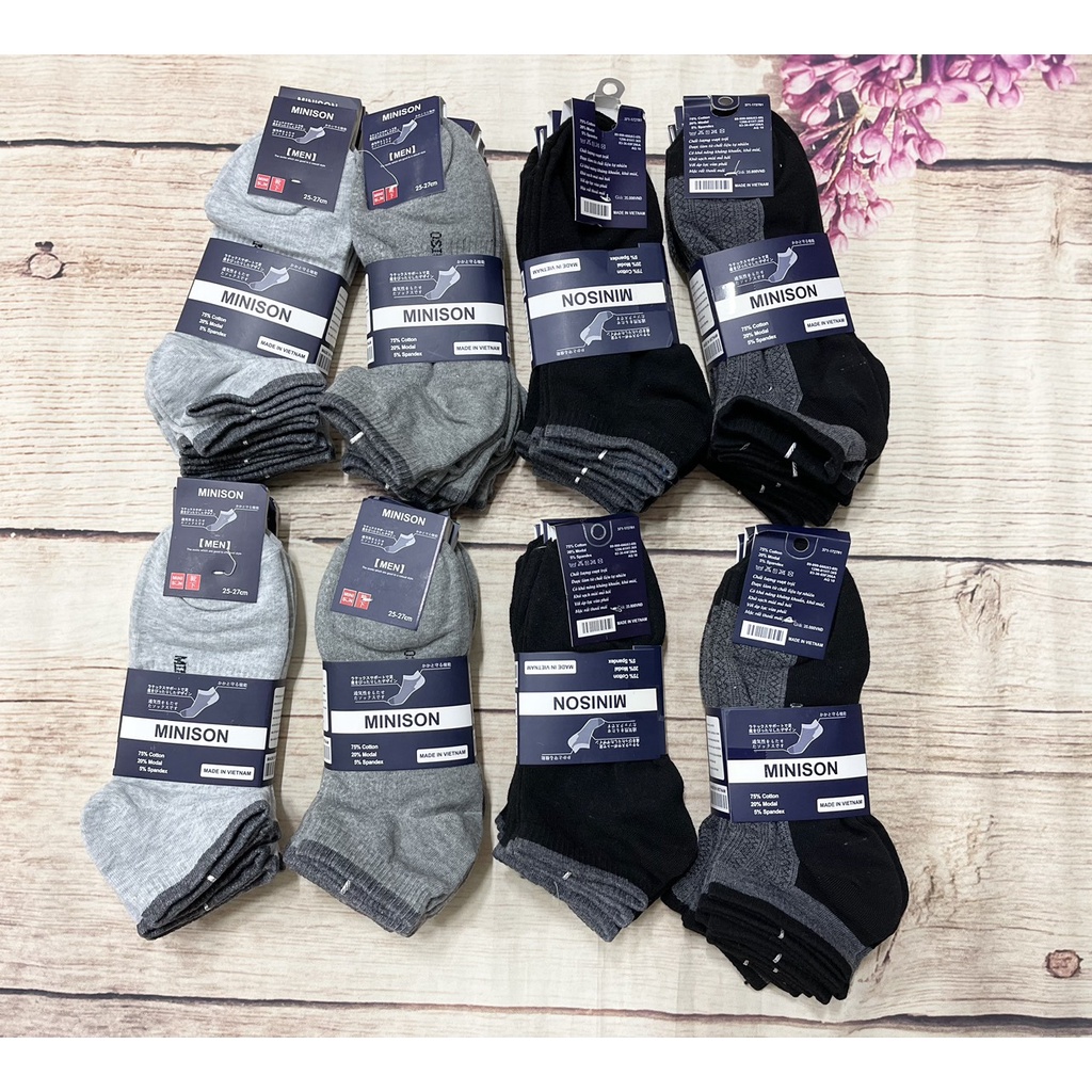 Tất/Vớ cổ ngắn nam  chống hôi chân MINISO hàng xuất nhật cotton kháng khuẩn