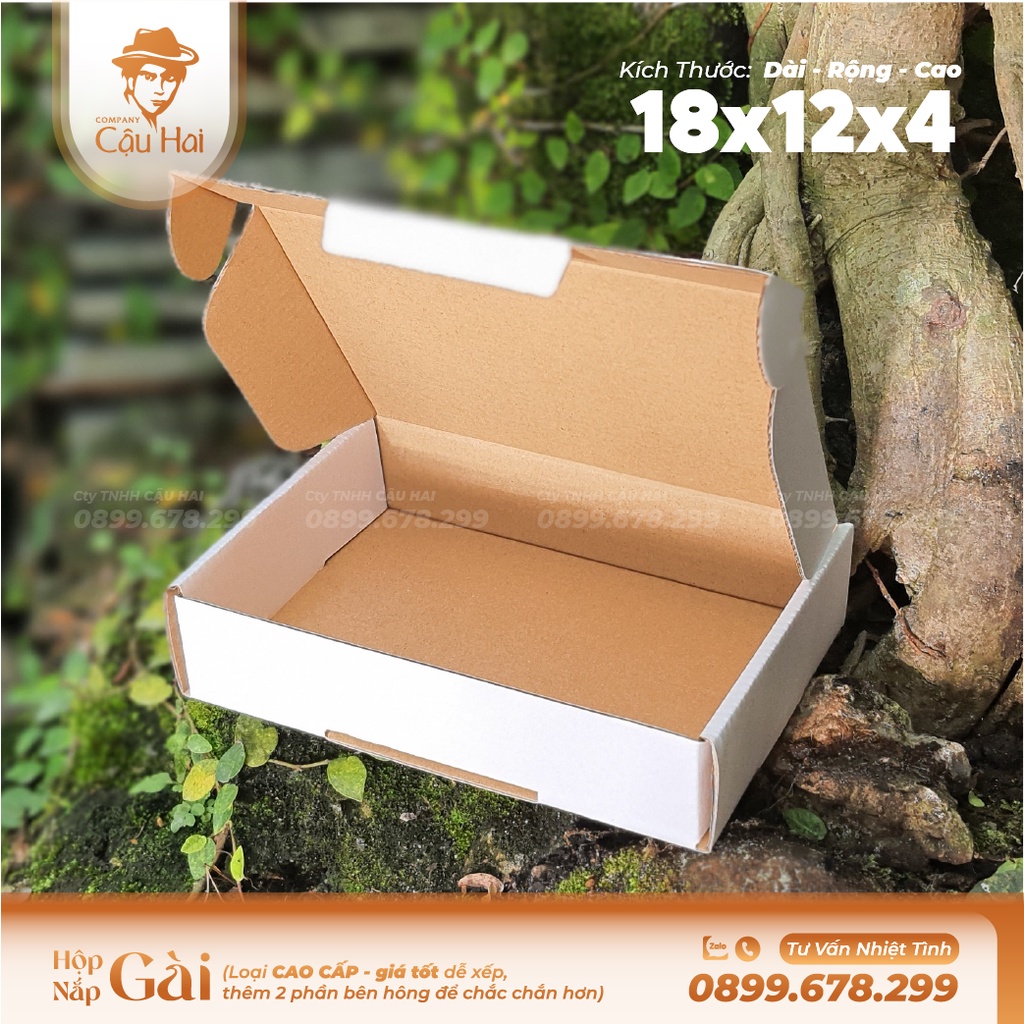 Set 20 hộp carton nắp GÀI 18x12x4