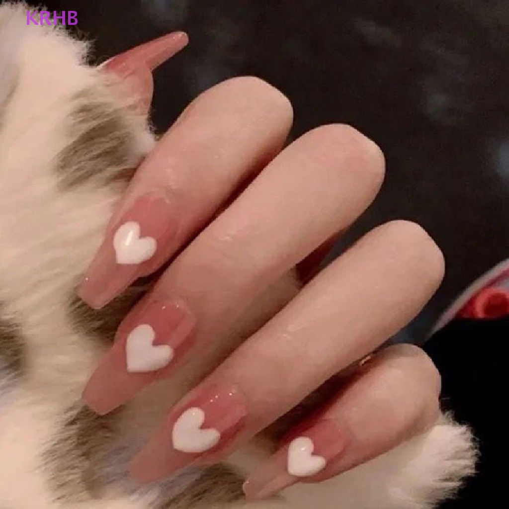 1 Miếng Dán Trang Trí Móng Tay 3D Hình Trái Tim Màu Đỏ Đen Mới