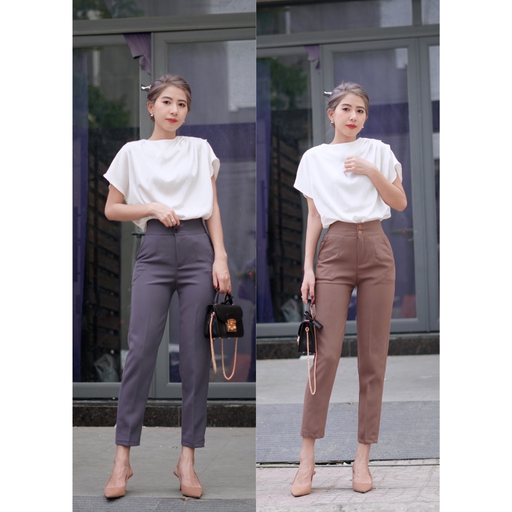 Quần tây baggy nữ chất vải tuyết mưa 4YOUNG Q298