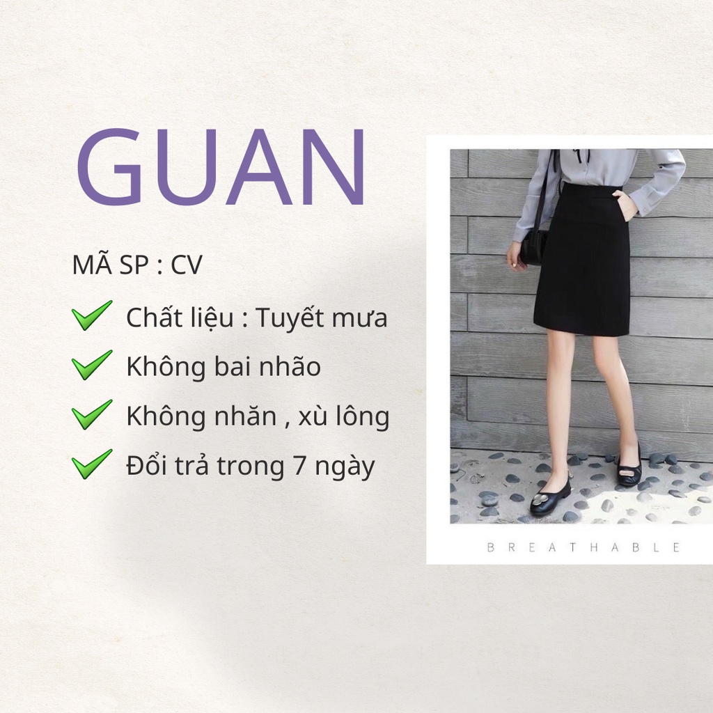 Chân váy chữ a ngắn lưng cao công sở bigsize dài đến gối có túi chéo 2 bên