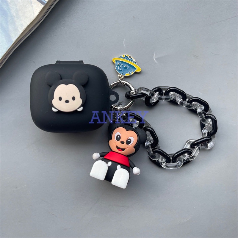 JBL Live Pro 2 / Free 2 / T280 TWS X2 / Wave Flex Earphone Silicone Case Minnie Mouse Earbuds Waterproof Shockproof Soft Protective Headphone Cover Headset Skin with Lanyard
