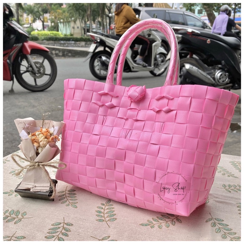 Túi xách đan tay -  Size 6 bé  - Làn nhựa