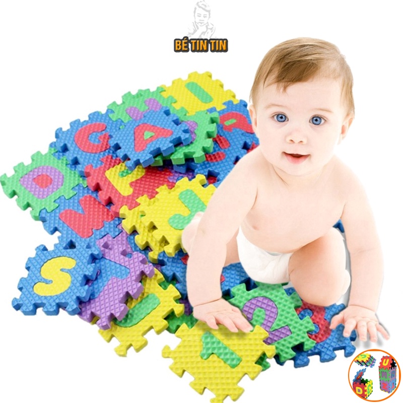 Combo đồ chơi máy bay trực thăng cảnh sát mini chạy bằng dây cót-ghép hình chữ và số gồm 36 miếng xốp-Đồ Chơi TinTin
